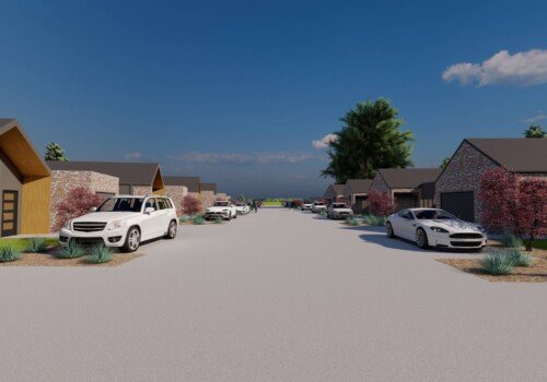 Residential designer reviewing building plans